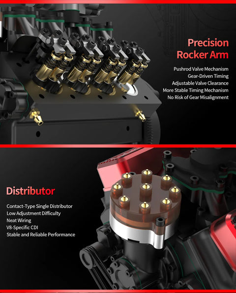 Gas Powered 28cc Mini V8 Engine Kit