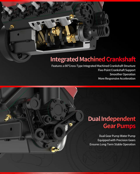 Gas Powered 28cc Mini V8 Engine Kit