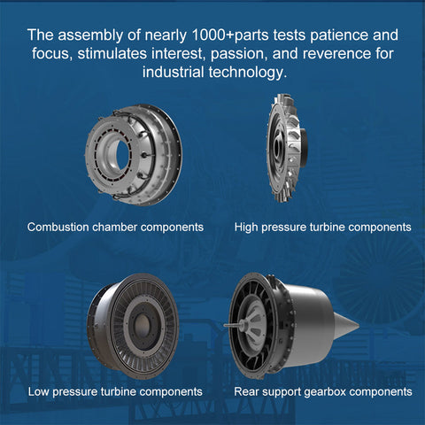 Metal Dual-Spool Aircraft Jet Engine Model 1000+Pcs