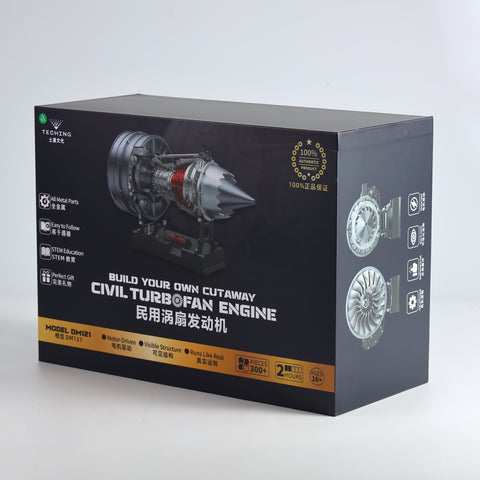 Commercial Jet Engine Model - Working Metal Turbofan Kit - 300 Parts