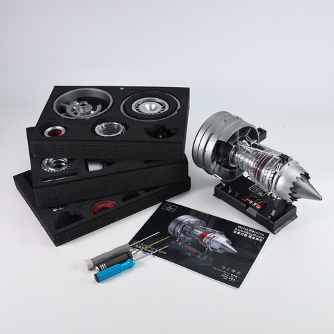 Commercial Jet Engine Model - Working Metal Turbofan Kit - 300 Parts
