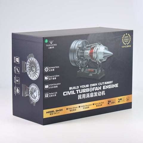 Commercial Jet Engine Model - Working Metal Turbofan Kit - 300 Parts