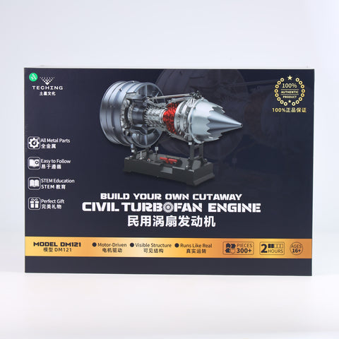 Commercial Jet Engine Model - Working Metal Turbofan Kit - 300 Parts