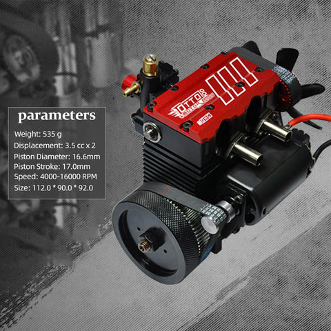 Twin Cylinder 4 Stroke Air Cooled Nitro Engine Model Kit